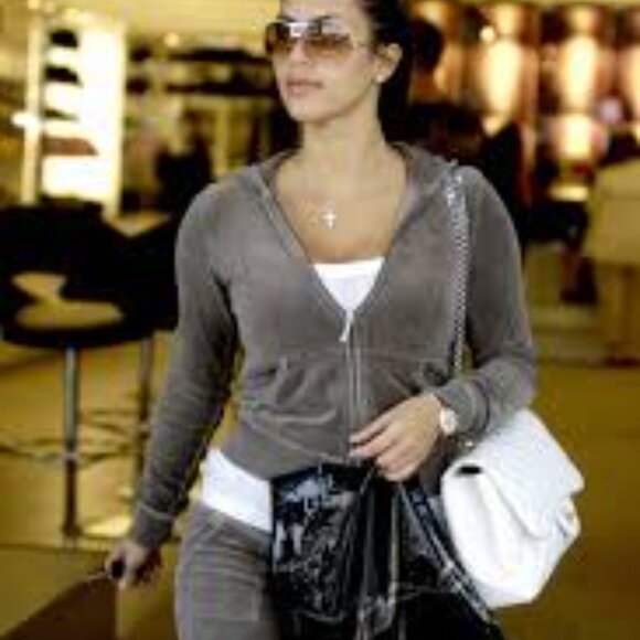 Women's Juicy Couture Vintage J Bling Relaxed Velour Jacket Charcoal Size S - Picture 11 of 12